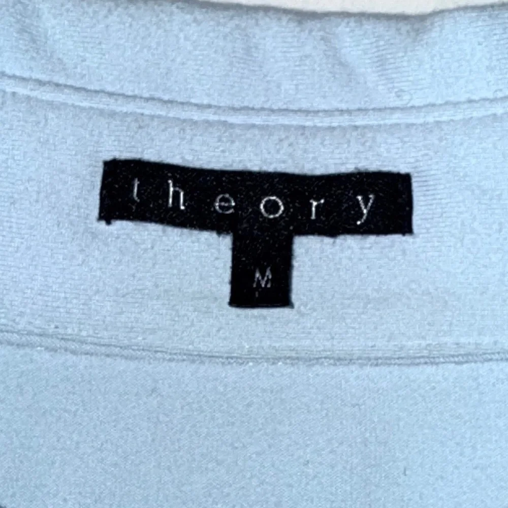 Theory Men’s Blue Popover Polo Shirt M | 4-Button Placket, Chest Pocket - Picture 3 of 14